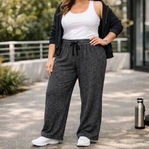 Women's Gray Heathered Jogger Pants Size 14 16W Elastic Waist Drawstring